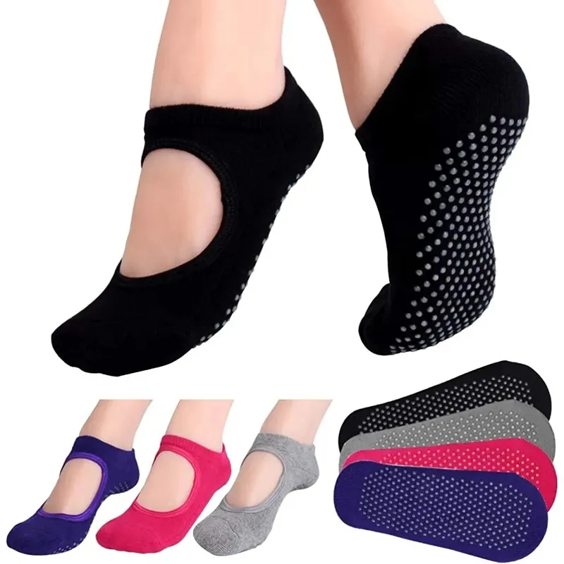 Yoga Dance & Fitness Center Llc - Chaussettes de yoga antidérapantes sans talon