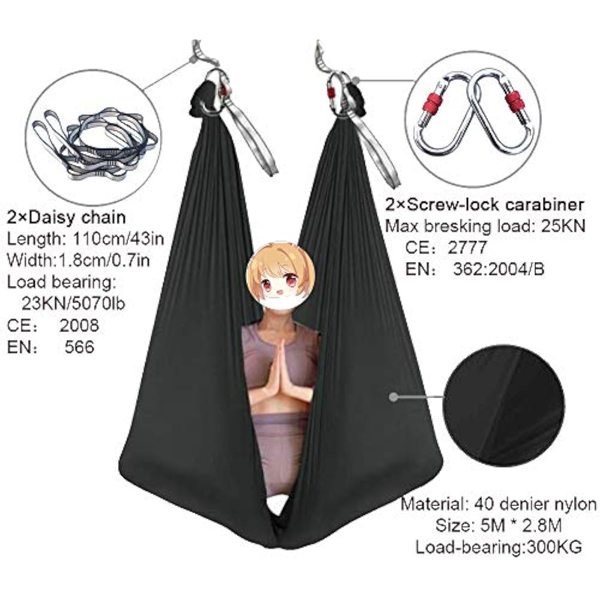 Hamac de yoga aérien 5M x 2.8M - Yoga Swing Aerial avis et prix